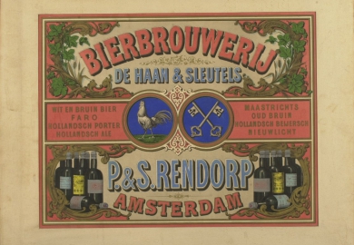 Affiche van Bierbrouwerij De Haan & Sleutels. Bruikleen collectie Heineken