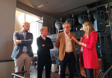 v.l.n.r. Ard Bossema, Frits Hirschstein, Gaius Voute en Hanna Verboom