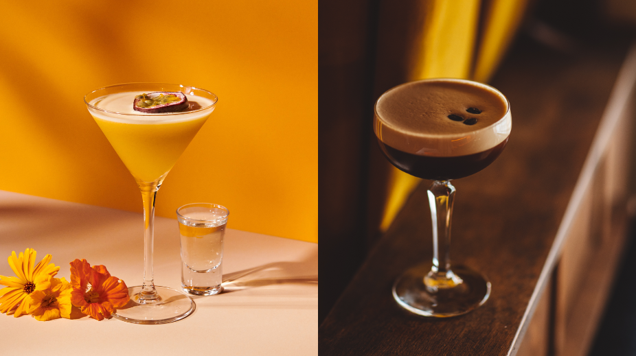 Pornstar Martini (poma) en Espresso Martini (esma) cocktails