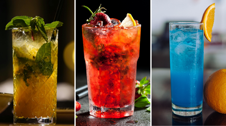 Mango, strawberry en blue lemon mojito