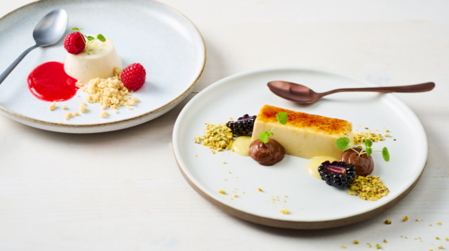 Milram creme brulee panna cotta