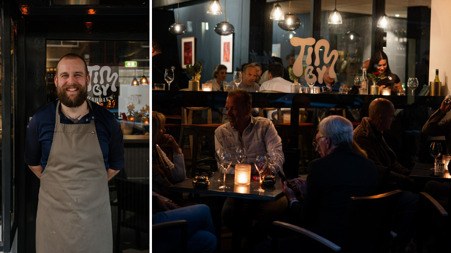 Tim Groeneweg en restaurant