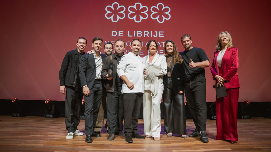 Het team van De Librije op het podium